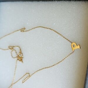 14K yellow gold Zoe Chicco initial letter necklace